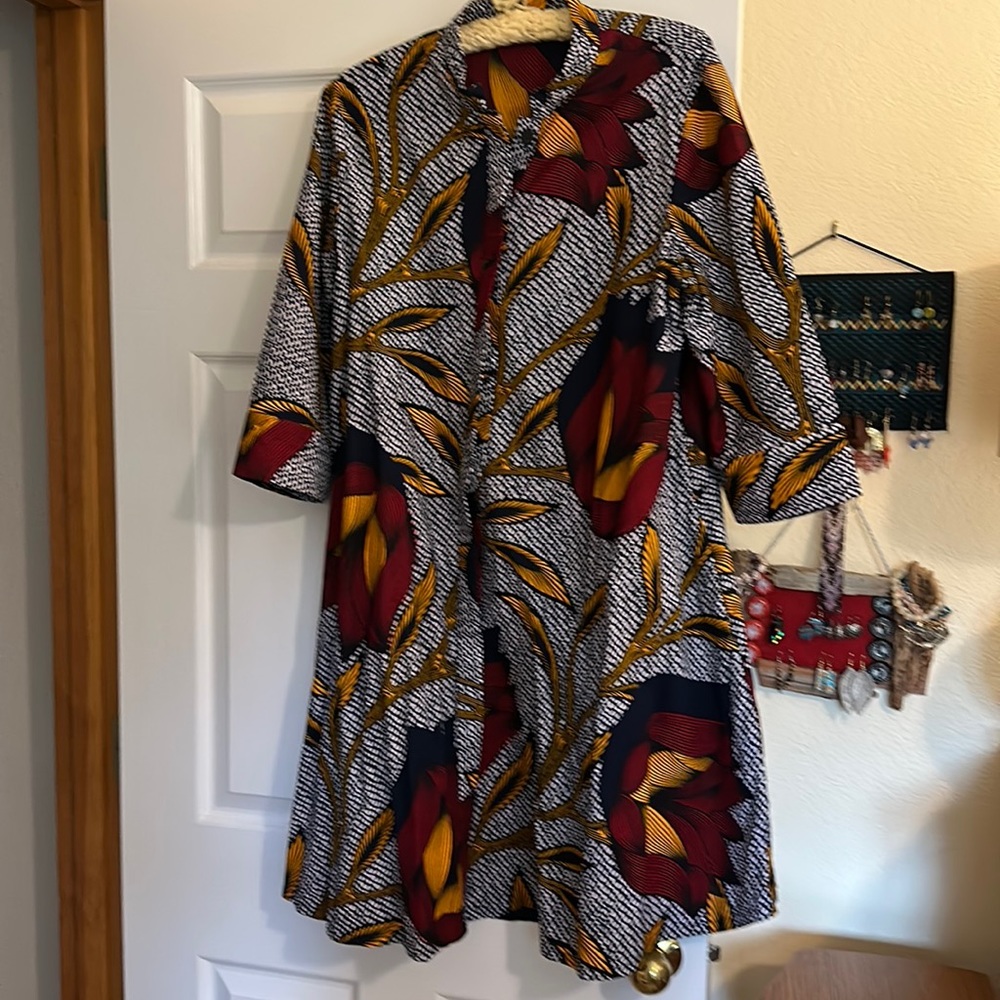 Zuri large three quarter sleeve dress